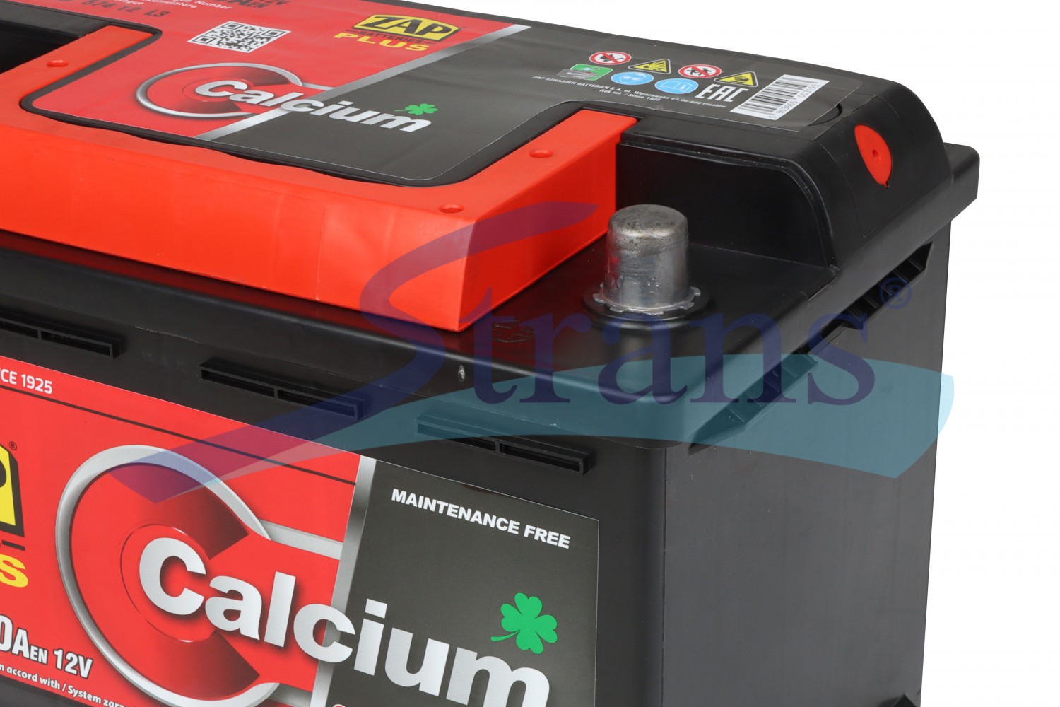 Акумулятор Zap 12V 74Ah 680A R+ Zap Plus 276*175*190Mm